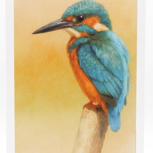Kingfisher aquarel blanco kaart aan de binnenkant, envelop voor alle gelegenheden bedankt verjaardag vriendschap beterschap groet gepersonaliseerde notitiekaart