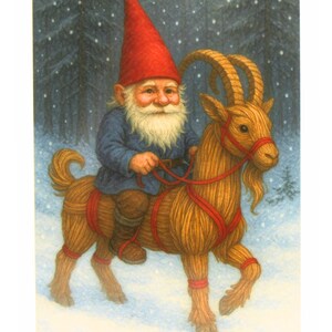 Tarjeta de Navidad con sobre interior en blanco del libro de Navidad de Tomten Gnome: tarjeta personalizada para cumpleaños, agradecimiento, amistad y pronta recuperación.