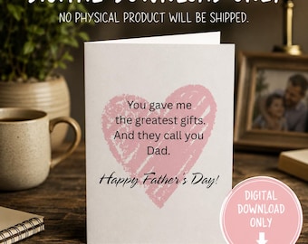 Romantic Father's Day Card for Husband, Wife Appreciation, 5x7 Printable (Digital Download)