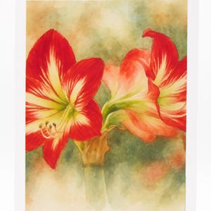 Lelies aquarel blanco binnenkaart, envelop voor alle gelegenheden bedankt verjaardag vriendschap beterschap groeten viering gepersonaliseerde notitiekaart