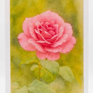 Tarjeta interior en blanco con acuarela de rosa, sobre para toda ocasión, agradecimiento, cumpleaños, amistad, mejórate, saludo, celebración, tarjeta de nota personalizada