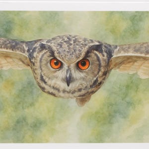 Eulen Aquarell innen Karte , alle Anlass Umschlag Danke Geburtstag Freundschaft gute Besserung Gruß Feier personalisierte Notiz Karte