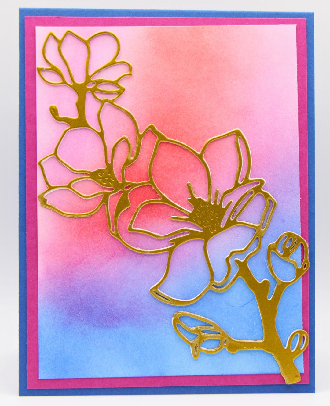 Gold Floral Greeting Card: Handmade Watercolor Note Card - Etsy