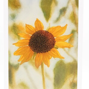 Zonnebloem aquarel blanco binnenkaart, envelop voor alle gelegenheden bedankt verjaardag vriendschap beterschap groeten viering gepersonaliseerde notitiekaart
