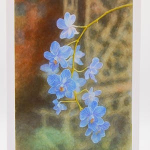 Blauwe bloemen blanco binnenkant kaart, envelop voor alle gelegenheden bedankt verjaardag vriendschap beterschap groeten viering gepersonaliseerde notitiekaart