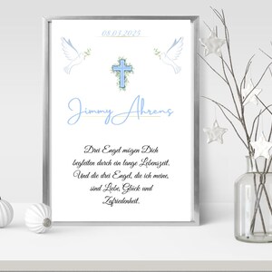 Taufe Gebets Zeichen Urkunde druckbare Taufschilder Personalisierbar Deutsch Junge Mädchen digitale Vorlage Downloaden Geburt Kirche
