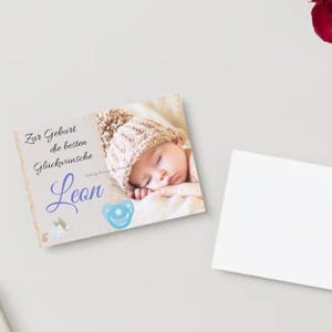 Carte de félicitations pour bébé garçon fille douce numérique