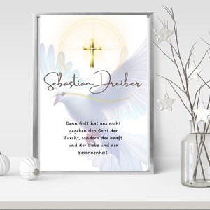 Certificado de señal de oración de bautismo Letreros de bautismo imprimibles Personalizables Plantilla digital alemana para niño y niña Descargar Iglesia de nacimiento