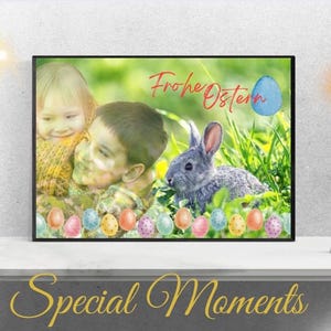 Joyeuses Pâques joyeux cadeau de Pâques carte de voeux photo portrait numérique enfant grand-mère mamie maman papa modèle personnalisé cadeau famille surprise