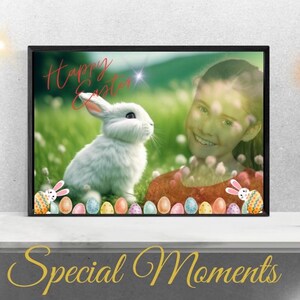 Joyeuses Pâques joyeux cadeau de Pâques carte de voeux photo portrait numérique enfant grand-mère mamie maman papa modèle personnalisé cadeau famille surprise