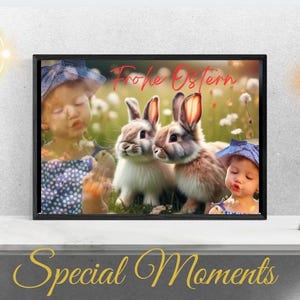 Joyeuses Pâques joyeux cadeau de Pâques carte de voeux photo portrait numérique enfant grand-mère mamie maman papa modèle personnalisé cadeau famille surprise