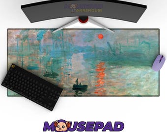Monet Impression Sunrise Mousepad – Extended Gaming Desk Mat