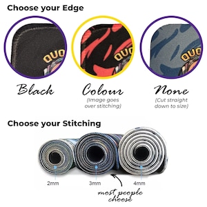 Mousepad stiching thickness chart