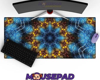 Alfombrilla de ratón grande con estampado de caleidoscopio – Alfombrilla de escritorio para juegos de gran tamaño