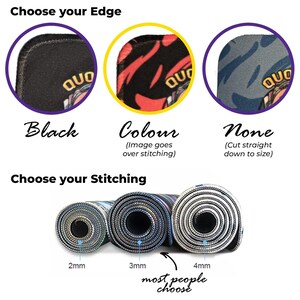 Mousepad stiching thickness chart