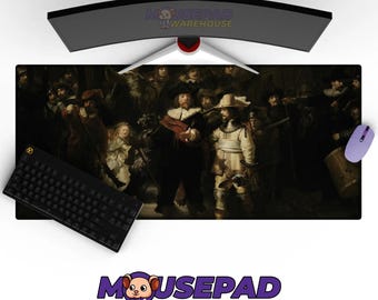 Rembrandt - The Night Watch Art (Painting) Mousepad - Large Desk Mat, XL Gaming Pad, Extended, Office Desk Pad, Water Resistant
