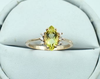 Bague En Argent Avec Pierres Héliodore (jaune) Et Iolite - Pierres Naturelles Non Traitées, Bijou Fait Main