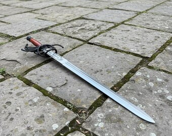 手作りの中世レイピア：革の鞘付き炭素鋼の剣 - Etsy 日本