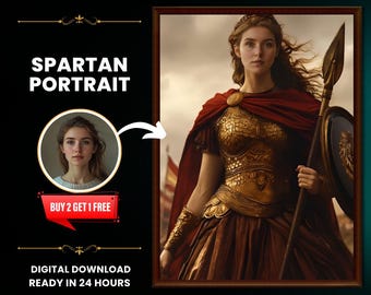 Custom Gladiator Portrait: Personalized Warrior Gift (Digital Print)