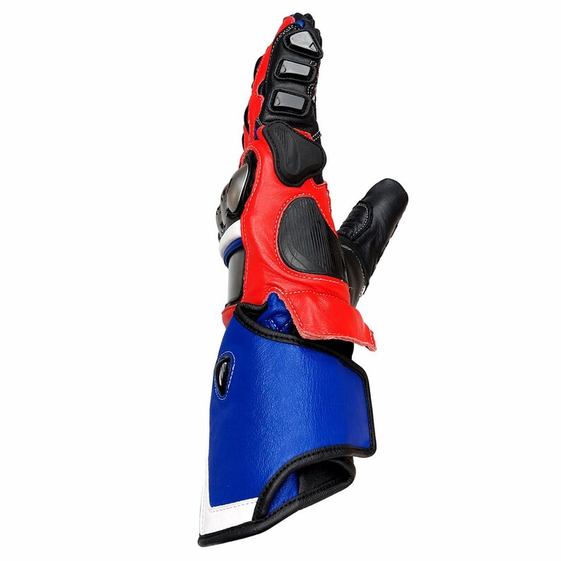 Dainese motorcycle racing leather gloves red blue black with hard knuckle armor CE level 1 protective biker gloves