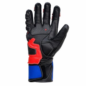 Dainese motorcycle racing leather gloves red blue black with hard knuckle armor CE level 1 protective biker gloves