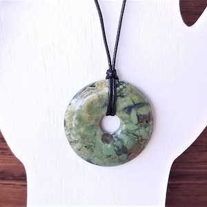 Green Jasper Circle Necklace