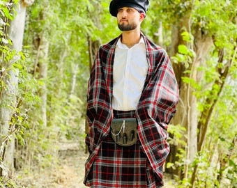 Gran Kilt escocés del siglo XVII, hecho a mano, tradicional, de las Tierras Altas, de lana acrílica, para hombre, disponible en más de 50 tartanes.