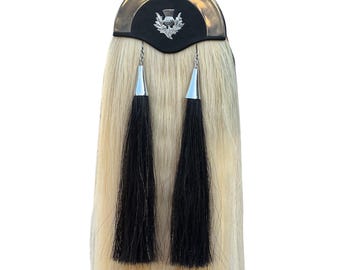 Scottish Highland Horse Hair Thistle Sporran Handmade Thistle Badge Sporran White Horse Hair Sporran Antique Sporran For Men&#39;s