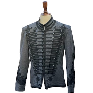 Men&#39;s Vintage Hussar Military Parade Jacket Steampunk Military Jacket Uniform Tunic Pelisse Handmade jacket Available in 24+ Colors