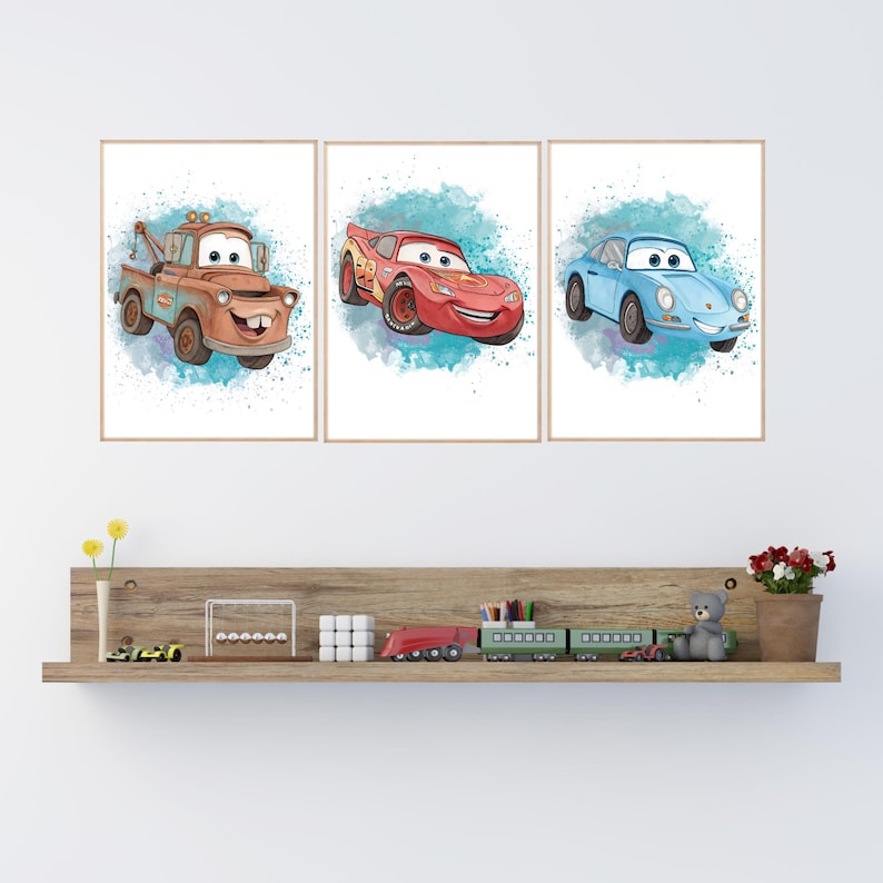 Cars Collection Print Cars Movie Poster (set of 3) | Cars Nursery Prints | Digital Download ...