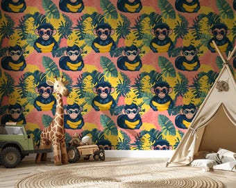 Banana Parade – Bold Fruit Print Wallpaper