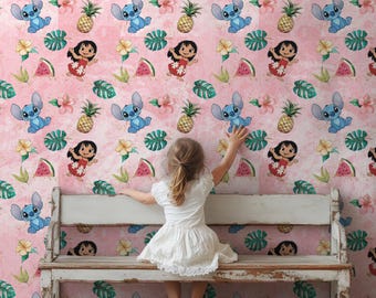 Tropic Mischief – Lilo & Stitch Wallpaper with Pineapples, Watermelons and Jungle Vibes