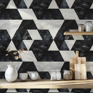 Triangle Tribe – Black & White Geometric Texture