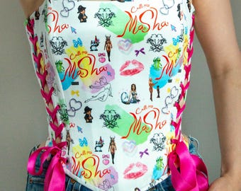 ❤︎‬ ‬ ⸒⸒00s vintage y2k fairycore 英字ラメskt Y2K Orange Fairy Grunge Tee - Beaded Sparkle Fitted Tank Top