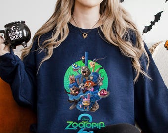 Disney Zootopia 2 Sweatshirt, Zootopia Characters Sweatshirt,Judy Hopps Nick Wilde Gary De'Snake Hoodie, Disneyland Zootopia Crewneck 653863