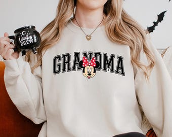 Grandma Grandpa Mickey Minnie Disney Sweatshirt, Family Disney Trip Hoodie,Disney Vacation Sweatshirt, Matching Grandparents Crewneck 654012