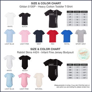 the sizes and colors of a t - shirt