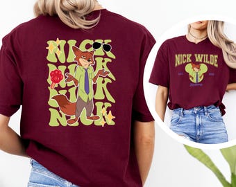 Chemise personnages Zootopie Disney, chemise Nick Wilde, chemise Judy Hopps, chemise voyage en famille Disney, chemise police Zootopie 654289