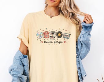 Comfort Colors® Retro Shirt, Cassette Camera Phone T-Shirt, Funny Never Forget Shirt, 90s Vintage tee