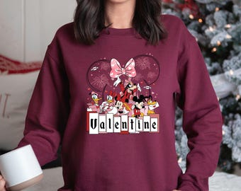 Mickey And Friends Valentines Sweatshirt, Disneyland Valentines Day Sweatshirt, Disney Friends Crewneck, Disney Castle Sweatshirt 652459