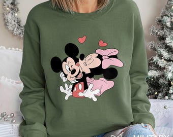 Mickey Minnie Kissing Sweatshirt, Disney Couple Sweatshirt, Love Hoodie, Disney Crewneck, Disney Sweatshirt, Disney Matching Hoodie 652542