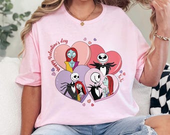 Jack and Sally Valentine's Day Shirt, Jack and Sally Matching Shirt,Nightmare Jack And Sally Valentine Shirt, Jack And Sally Love Tee 652507