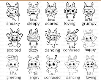 Labubu SVG Bundle - Labubu Cut Files - Cute Labubu SVG - Labubu Sticker Svg-Labubu T-shirt - Happy Labubu Svg -Labubu Themed Svg- Labubu Svg