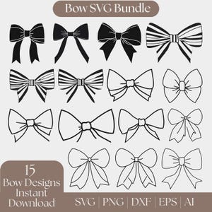 Ribbon Bow SVG Bundle \ Bow Svg Cut Files \ Ribbon Coquette Bow SVG \ Bow outline SVG \ Hair Bow Svg \ Bow Tie Svg \ Hand Drawn Bow \Bow Svg