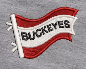 Wzór haftu flagi Buckeyes – cyfrowy wzór haftu maszynowego z logo sportowym do pobrania natychmiast