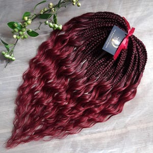Burgundy BRUSHABLE synthetische DE gefürchtete Locken (normal, geflochtene mittlere oder Push-up)