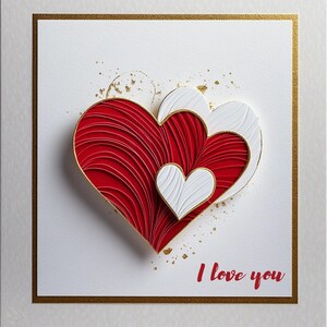Tarjeta de felicitación roja | Tarjetas de amor imprimibles | Tarjeta de corazón
