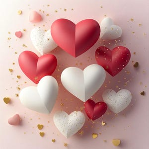 Sweetheart Confetti – Einzigartige Liebesgrußkarten | 4 besondere Geschenkkarten