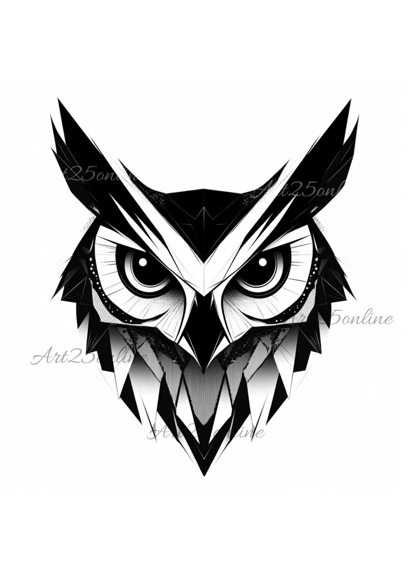 Geometric Owl Face svg | png | jpg | pdf | Vector - Modern Minimalist Design