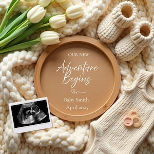 Editable Pregnancy Announcement Video Template, Custom Baby Reveal, Digital Baby Announcement, Instant Download, Includes Thank You Page